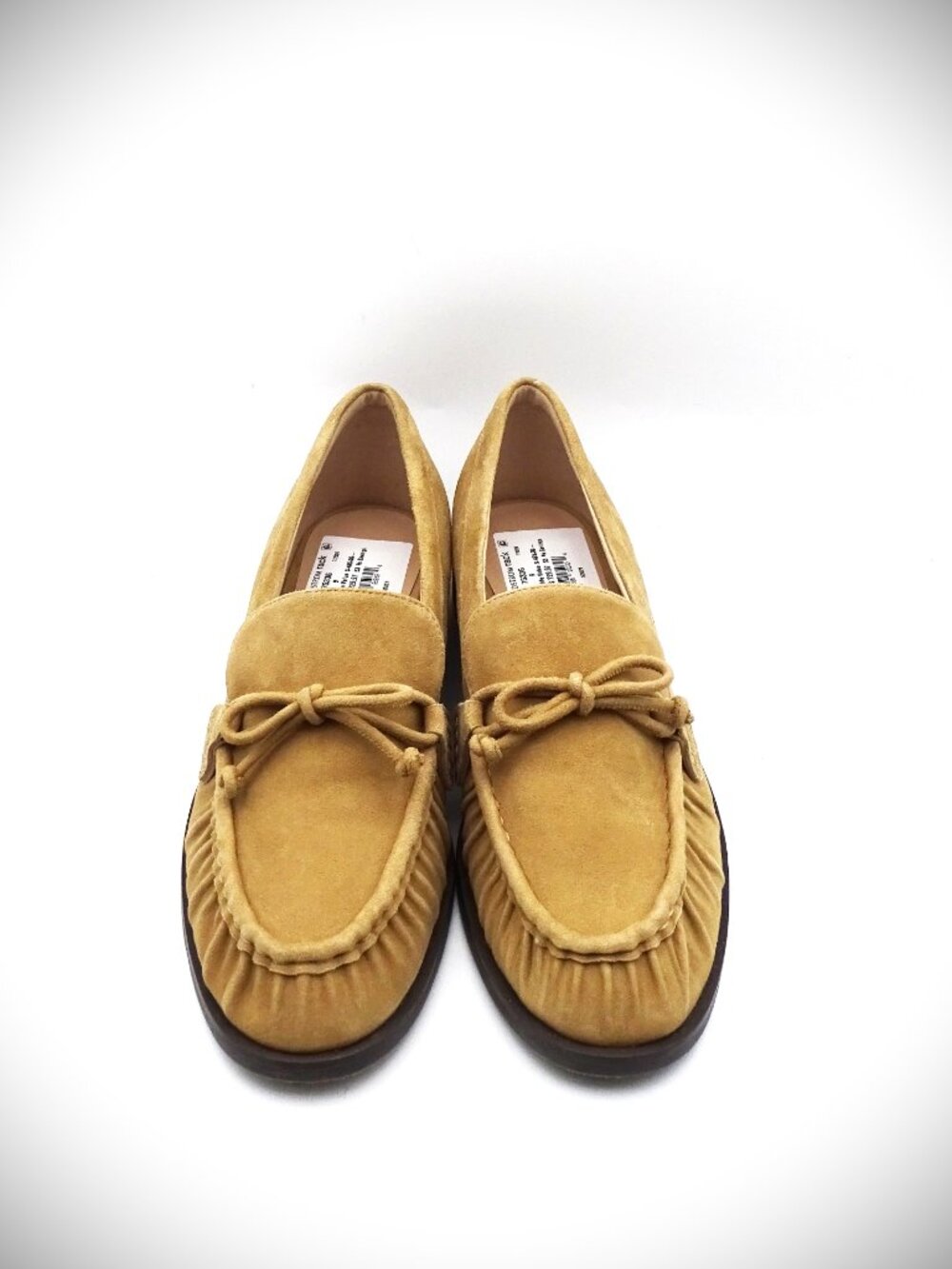 STUART WEITZMAN Lottie Bow Suede Camel Color Loafer Size 9
